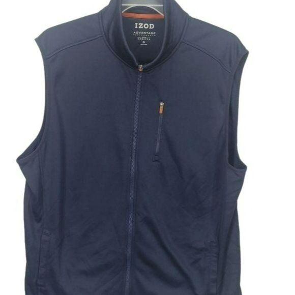Izod Advantage Navy Blue Men’s XL Zippered Vest - Picture 1 of 14